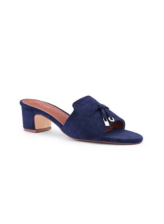 IconStyle Suede Block Heel Mules