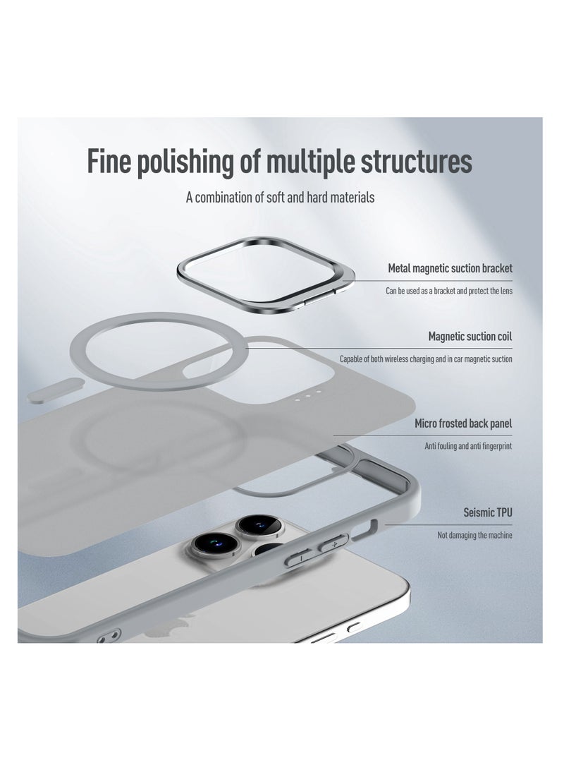 اووكاي جراب لهاتف iPhone 16 Pro Max متوافق مع MagSafe، حامل كاميرا مدمج غير مرئي، غطاء حماية شفاف غير لامع للهاتف (أخضر) - Image 2