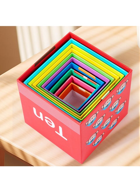 Baby Children's Toys Digital Set Box Stacking Music Stack 2-Layer Stacking Cup 3-Year-Old To Paper Set Tower Baby Early Education Puzzle-Color:Digital Box Stack Music
