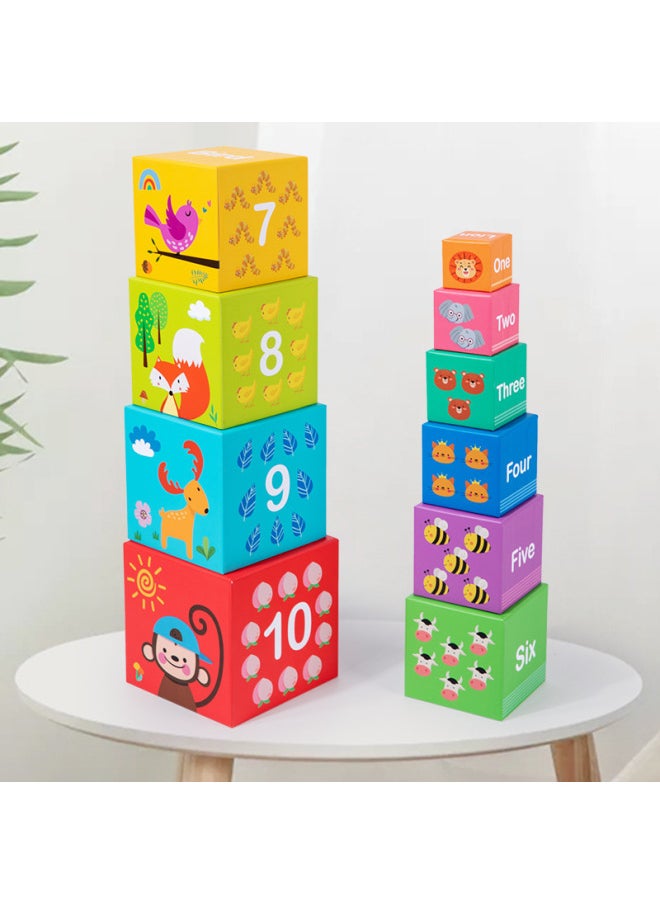null - Baby Children's Toys Digital Set Box Stacking Music Stack 2-Layer Stacking Cup 3-Year-Old To Paper Set Tower Baby Early Education Puzzle-Color:Digital Box Stack Music - Image 1