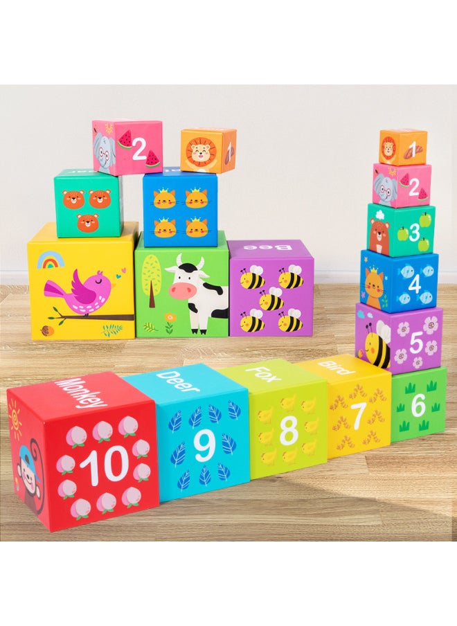 null - Baby Children's Toys Digital Set Box Stacking Music Stack 2-Layer Stacking Cup 3-Year-Old To Paper Set Tower Baby Early Education Puzzle-Color:Digital Box Stack Music - Image 1