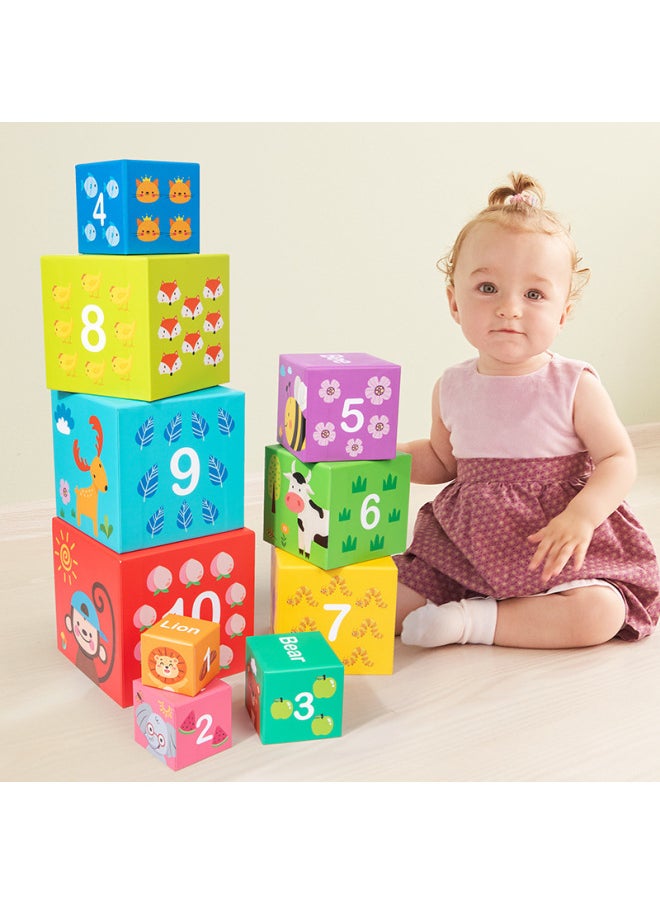 null - Baby Children's Toys Digital Set Box Stacking Music Stack 2-Layer Stacking Cup 3-Year-Old To Paper Set Tower Baby Early Education Puzzle-Color:Digital Box Stack Music - Image 1