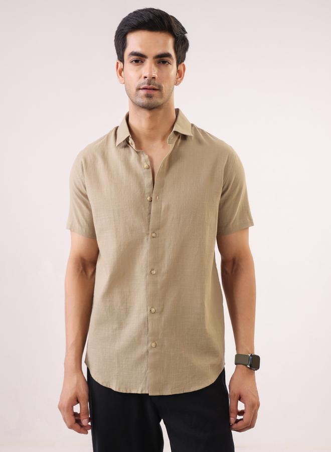 TRULOOM Men Solid Regular Fit Cotton Shirt - Image 1