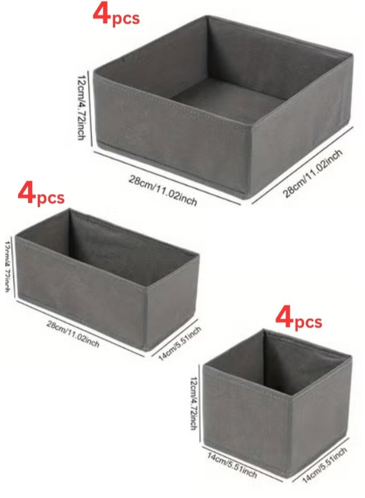 Drawer Organizer Underwear Storage Boxes 12 Pack Wardrobe Organizer Drawer Organizer Foldable Closet Organizers Space Saving Drawer Divider Organizer for Bra Socks Underwear Scarf Baby Clothes - Image 2