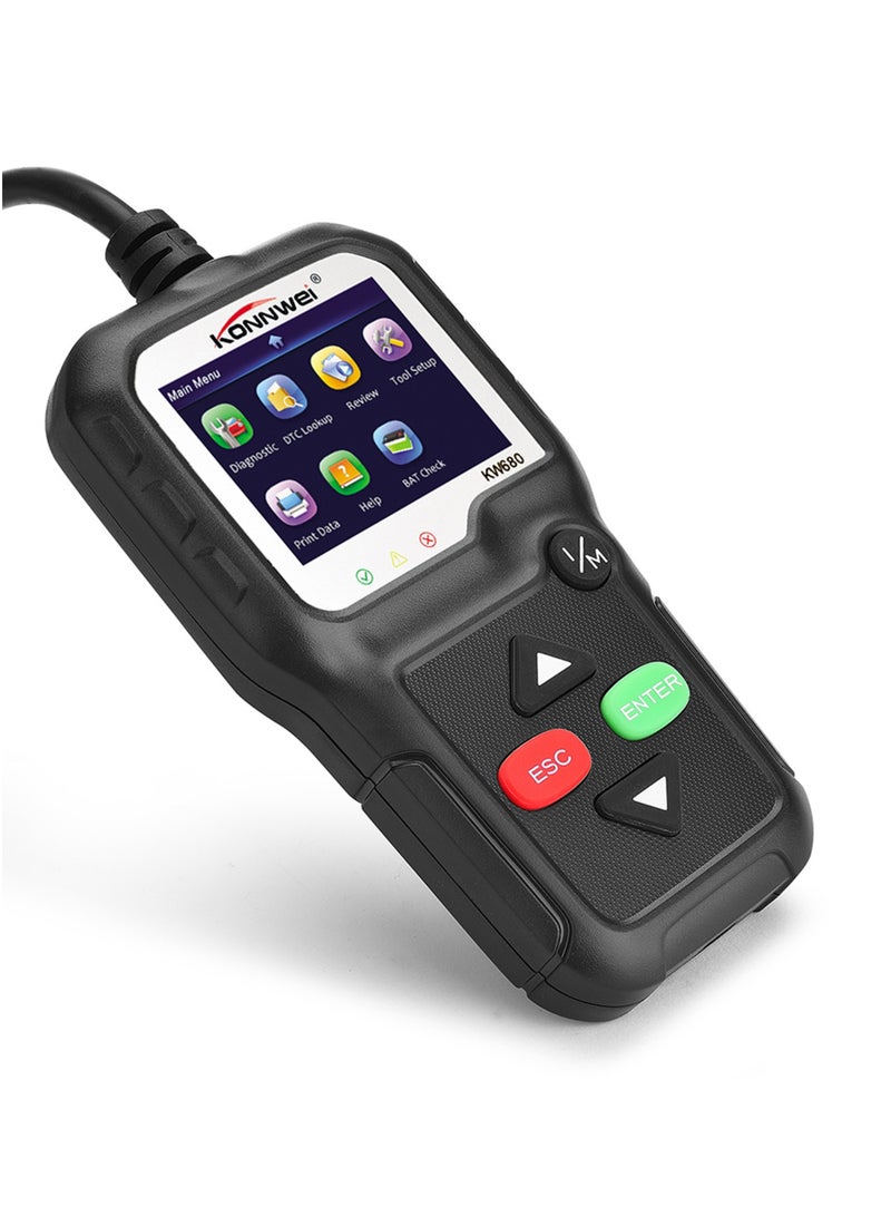 Konnwei أداة تشخيص KONNWEI OBDII CAN قارئ أكواد السيارة KW680 أداة فحص ضوء المحرك ماسح OBD II للسيارات منذ عام 1996 - Image 3