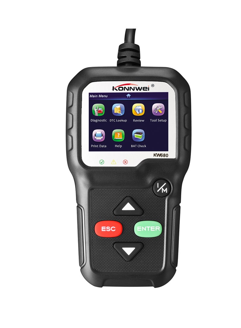 Konnwei أداة تشخيص KONNWEI OBDII CAN قارئ أكواد السيارة KW680 أداة فحص ضوء المحرك ماسح OBD II للسيارات منذ عام 1996 - Image 2