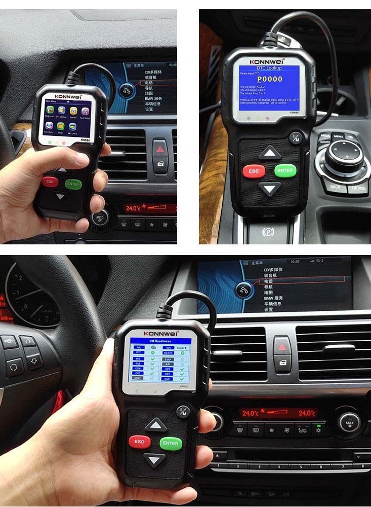 Konnwei أداة تشخيص KONNWEI OBDII CAN قارئ أكواد السيارة KW680 أداة فحص ضوء المحرك ماسح OBD II للسيارات منذ عام 1996 - Image 4
