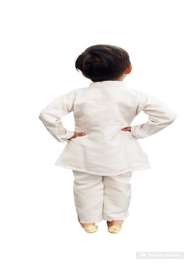 Aglare Gujarati Kedia Dhoti Dress For Boys,kedia,Kurta set for boys small and adult,STITCHED White - Image 3