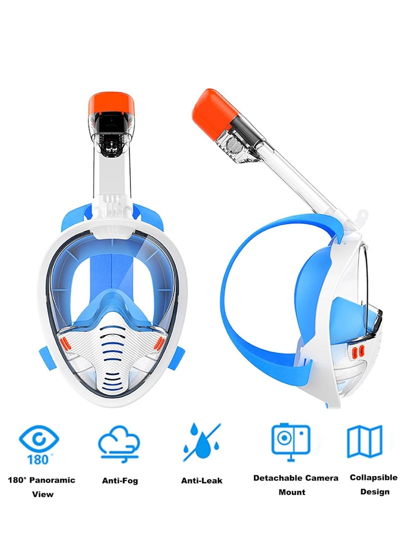 SYOSI Kids Adults Snorkel Mask Full Face Snorkel Mask for Men Women Snorkeling Set Foldable Snorkeling Gear for Swimming Dry Top Anti Leak Anti Fog 180° Panoramic View  - Image 2