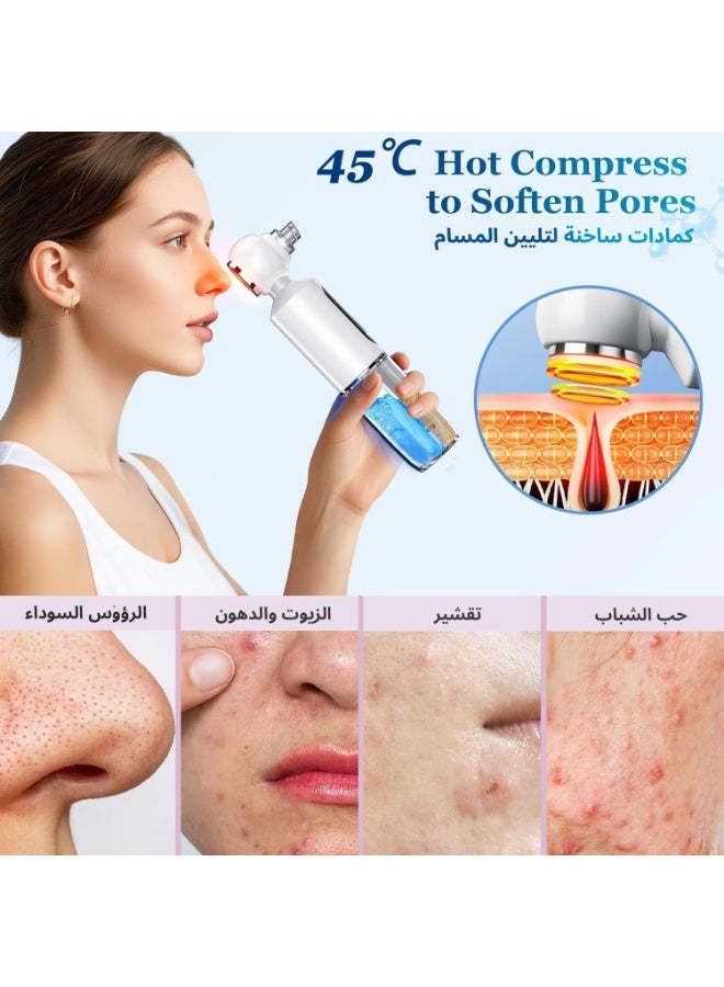 Portable Skin Rejuvenation Device, Home Spa Essential, Facial Cleansing Device, Facial Vacuum Cleaner, Blackhead And Whitehead Remover, Blackhead Extraction Tool, 4 Modes, 6 Suction Heads, Visible Water Tank, With Hot Water Function - Image 2