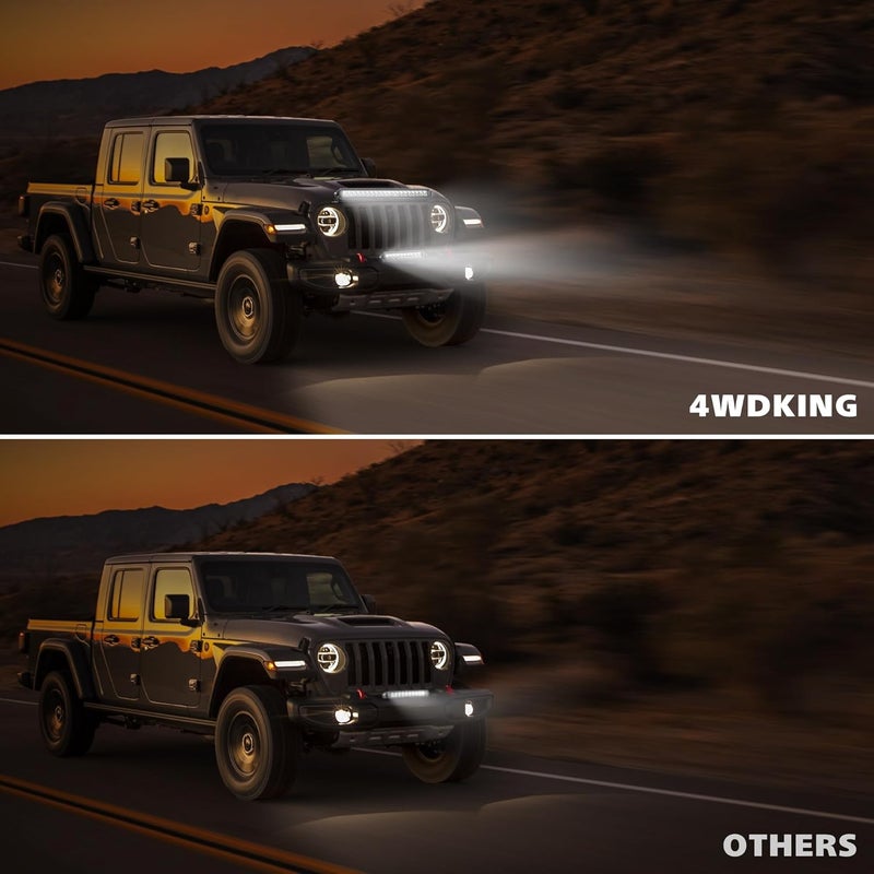 4WDKING 10 Inch LED Light Bar - Screwless Design 50W Off Road Spot Flood Combo - Image 4