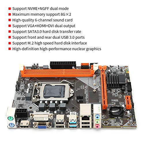 Hopcd لوحة أم كمبيوتر مكتبي Hopcd M-ATX، معالج DDR3 LGA1155 للوحة الأم Intel B75، بطاقة شبكة Gigabit RTL8111H، وضع مزدوج M.2 NVME+NGFF، شريحة صوت 6 قنوات SATA3.0/USB3.0 - Image 2