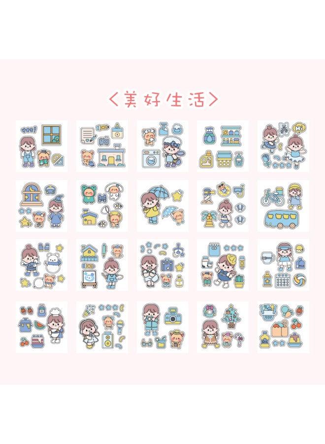 Twilight Pet Journal Stickers Girl Heart Cute Girl Children Stickers Suit Journal Tape Collage Material Stickers - Image 1