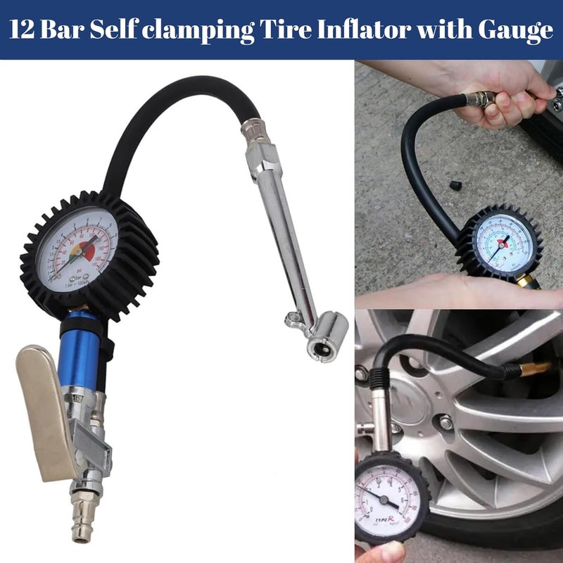 Akozon Tire Inflator with Gauge and Tire Pressure Gun 0-12 Bar - Image 5