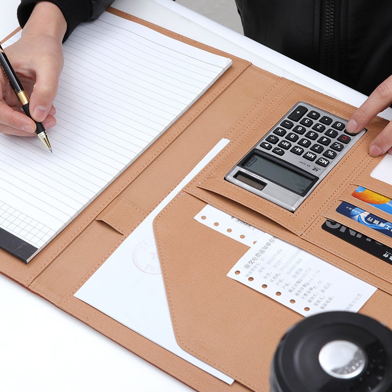 A4 Folder Data Storage Book Business Manager Clip With Calculator Contract Book Multi-Function Board Clip - Image 2