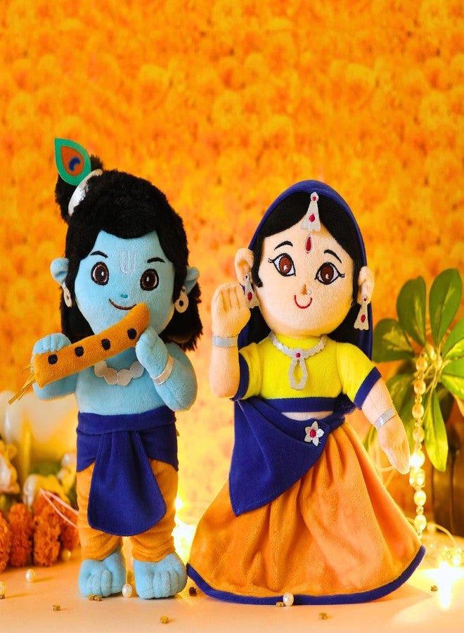 Panda's Box Lord Krishna & Radha Duo (Non-Musical) | Soft Plush Stuffed Toy | Non-Toxic, Safe | Divine Birthday & Festive Gift for Babies, Kids (Boys, Girls) | Free Colouring Book | 30CM - Image 4
