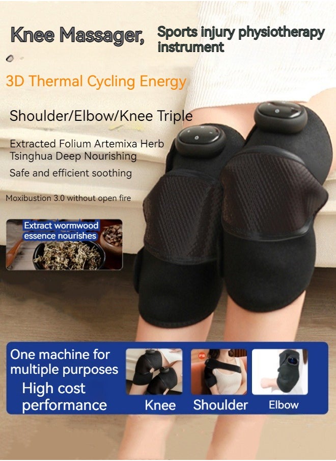 M MIAOYAN Electric heating knee pads, self-heating knee massager, warms old cold legs, knee joint hot compress pain physiotherapy artifact, sports injury repair massager (pair)  - Image 1