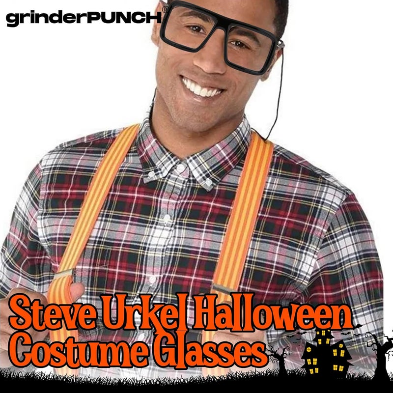 grinderPUNCH Thick Square Frame Clear Lens Glasses Eyeglasses Super Oversized Fashion and Costume 2 Pack - Matte Black - Image 2