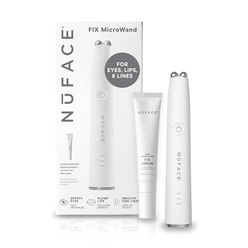 NuFACE FIX MicroWand Microcurrent Facial Device, FDA Cleared - Eyes, Lips & Lines Treatment with Serum Activator - Lip Plumper, Eye Depuffing Wand, Wrinkle & Smile Line Reducer, 3 On-The-Go Modes - Image 1