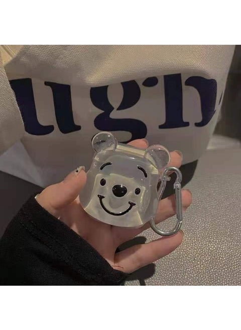 Creative Crystal Winnie the Pooh Transparent Soft Adhesive Protective Case Cover for Apple AirPods 1/2 for Men Women