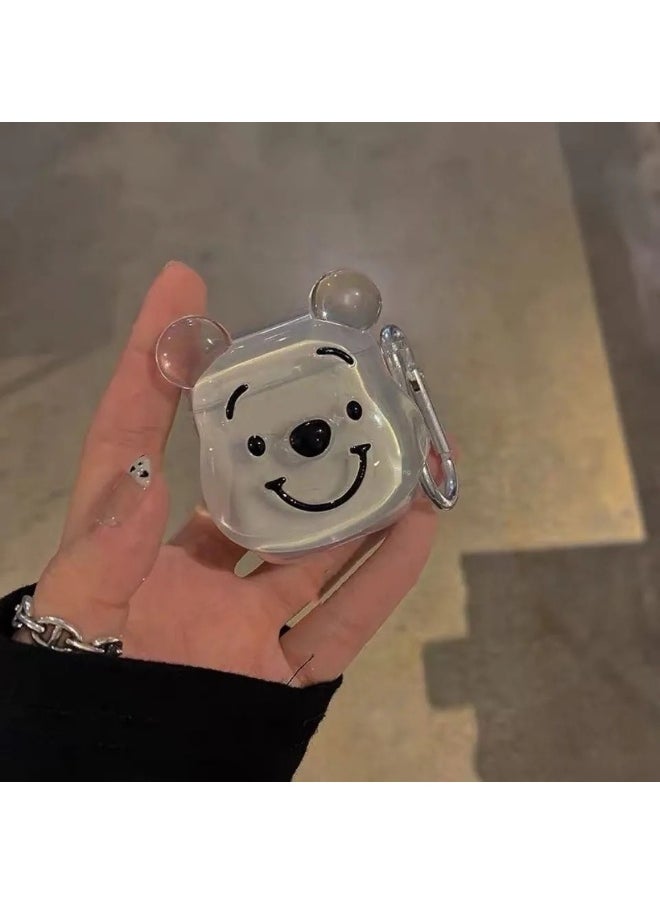 Generic - Creative Crystal Winnie the Pooh Transparent Soft Adhesive Protective Case Cover for Apple AirPods 1/2 for Men Women - Image 1