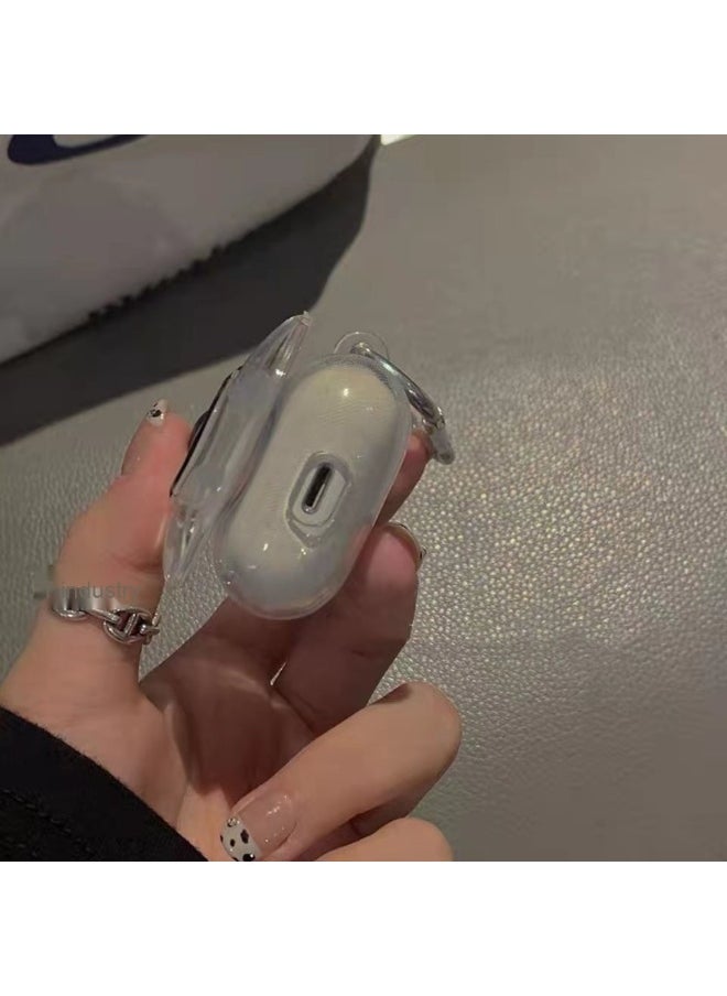 Generic - Creative Crystal Winnie the Pooh Transparent Soft Adhesive Protective Case Cover for Apple AirPods 1/2 for Men Women - Image 1