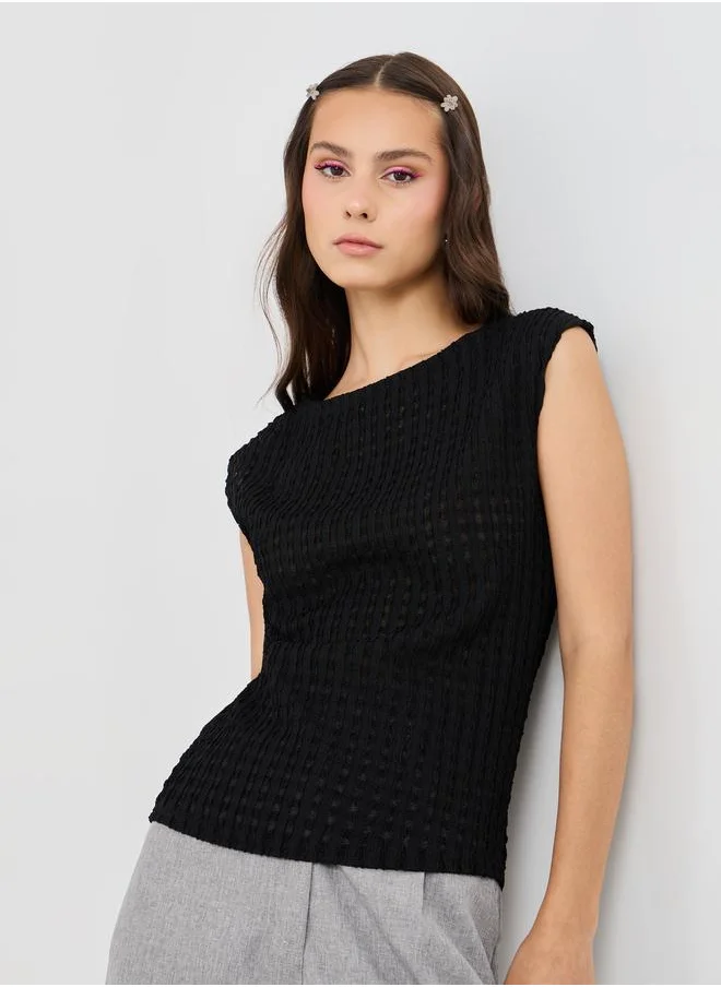 تايك تو Take Two Textured Sleeveless Knitted Top