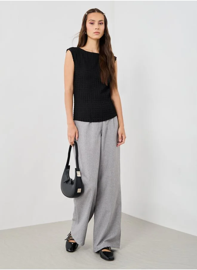 تايك تو Take Two Textured Sleeveless Knitted Top