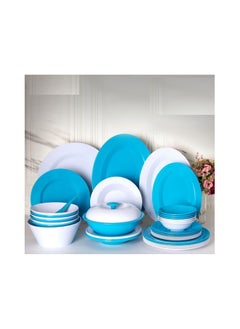 Melamine dinner set, 38 pieces, pure round granite, turquoise * white, 8525 - pzsku/Z1F5A8C3A84271D7BB247Z/45/_/1713185837/a76cd038-b005-4dfc-87c4-d8fabceff2eb