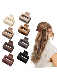 cobinaan Cobinaan Medium Matte Rectangle Claw Hair Clips for Women Girls 2 x 1 x 18 inch 8pcs Warm Color Nonslip Hair Jaw Clips for ThinMedium Thick Hair 