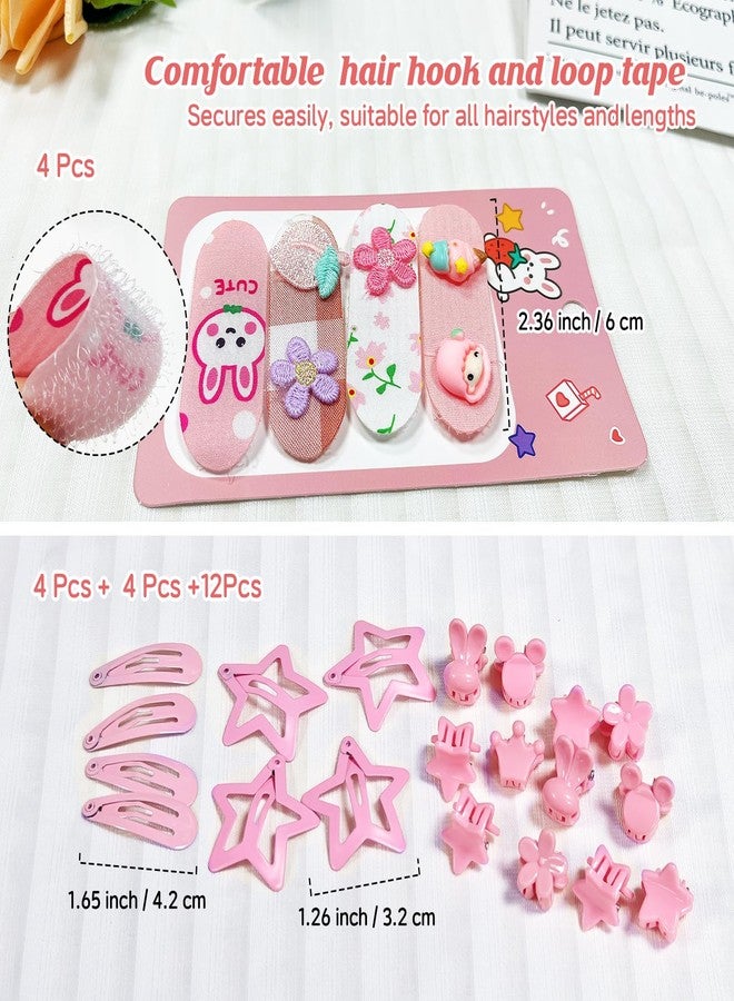Cherocito 400 Pcs Baby Girls Hair Accessories Set,Baby Girls Hair Ties,Flower Bows Rubber Bands,Hair-friendly Hair Clip,Soft Elastic Hair Bands,Claw Clip(Pink) - Image 4