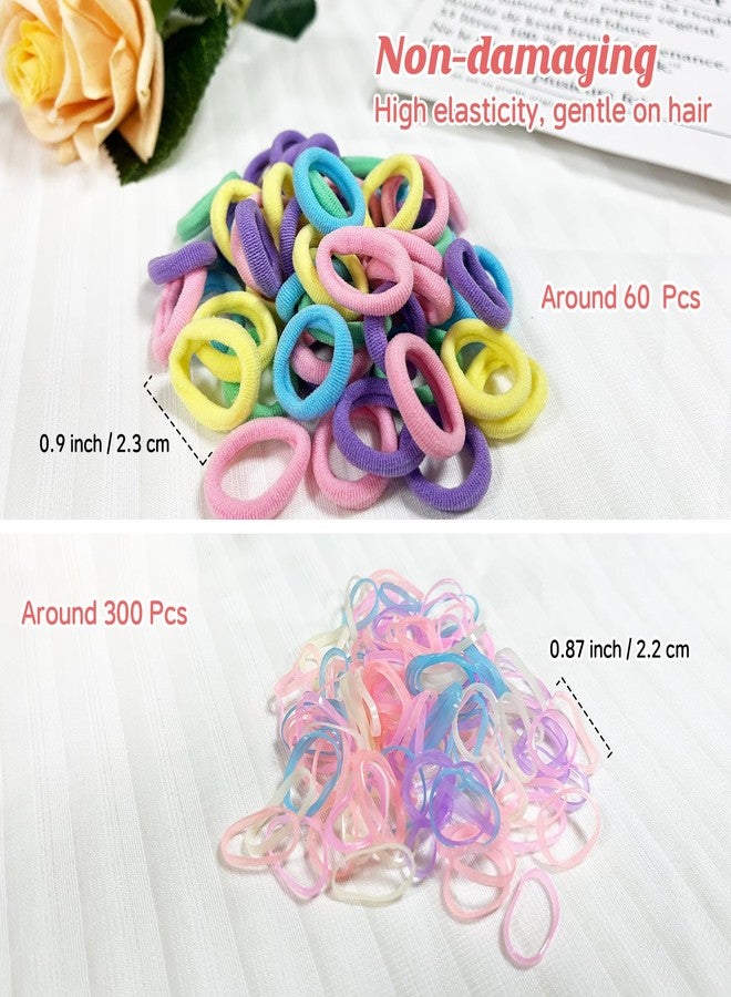 Cherocito 400 Pcs Baby Girls Hair Accessories Set,Baby Girls Hair Ties,Flower Bows Rubber Bands,Hair-friendly Hair Clip,Soft Elastic Hair Bands,Claw Clip(Pink) - Image 5