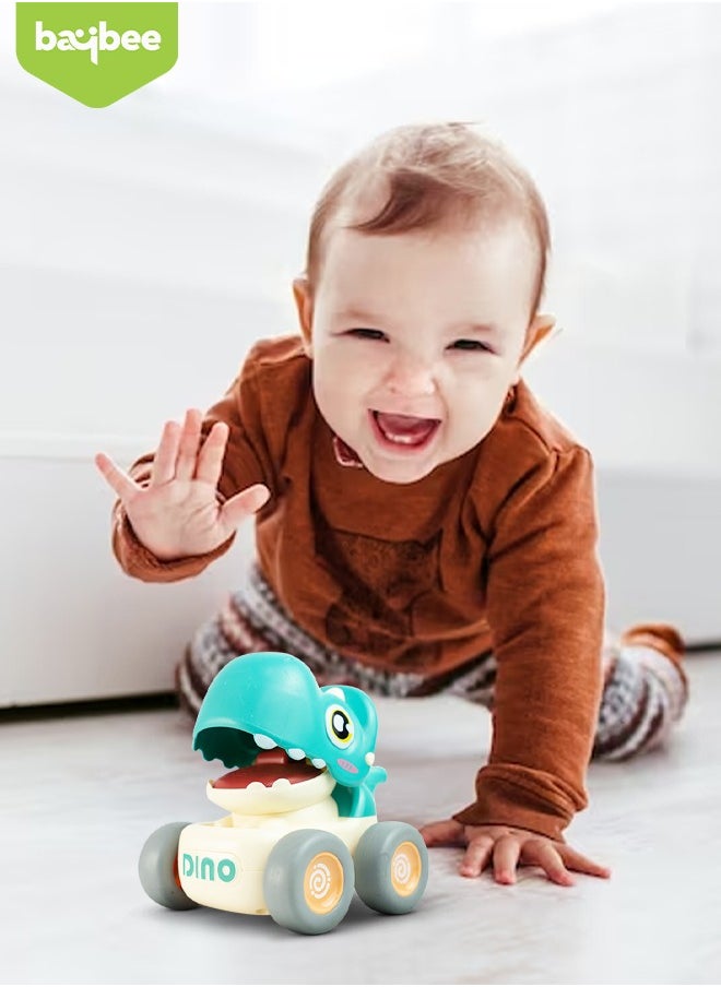 BAYBEE Baybee Dinosaur Toys Push & Go Car Toys For Kids Toddler With light and Music Cute &Funny Diecast Birthday Gift Toys for Boys,Girls Pack of 4  - Image 2