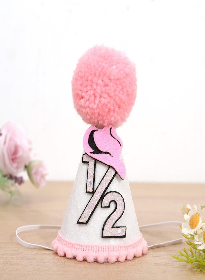 BEADED Cowgirl 1/2 Birthday Party Hat - Cowgirl 1/2 Birthday Decorations,Half Way To One Hat Smash Cake Decor,6 Month Western (pink) - Image 5