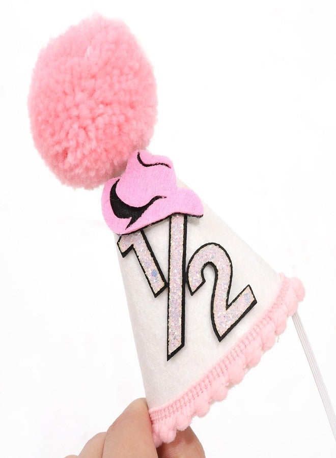 BEADED Cowgirl 1/2 Birthday Party Hat - Cowgirl 1/2 Birthday Decorations,Half Way To One Hat Smash Cake Decor,6 Month Western (pink) - Image 4