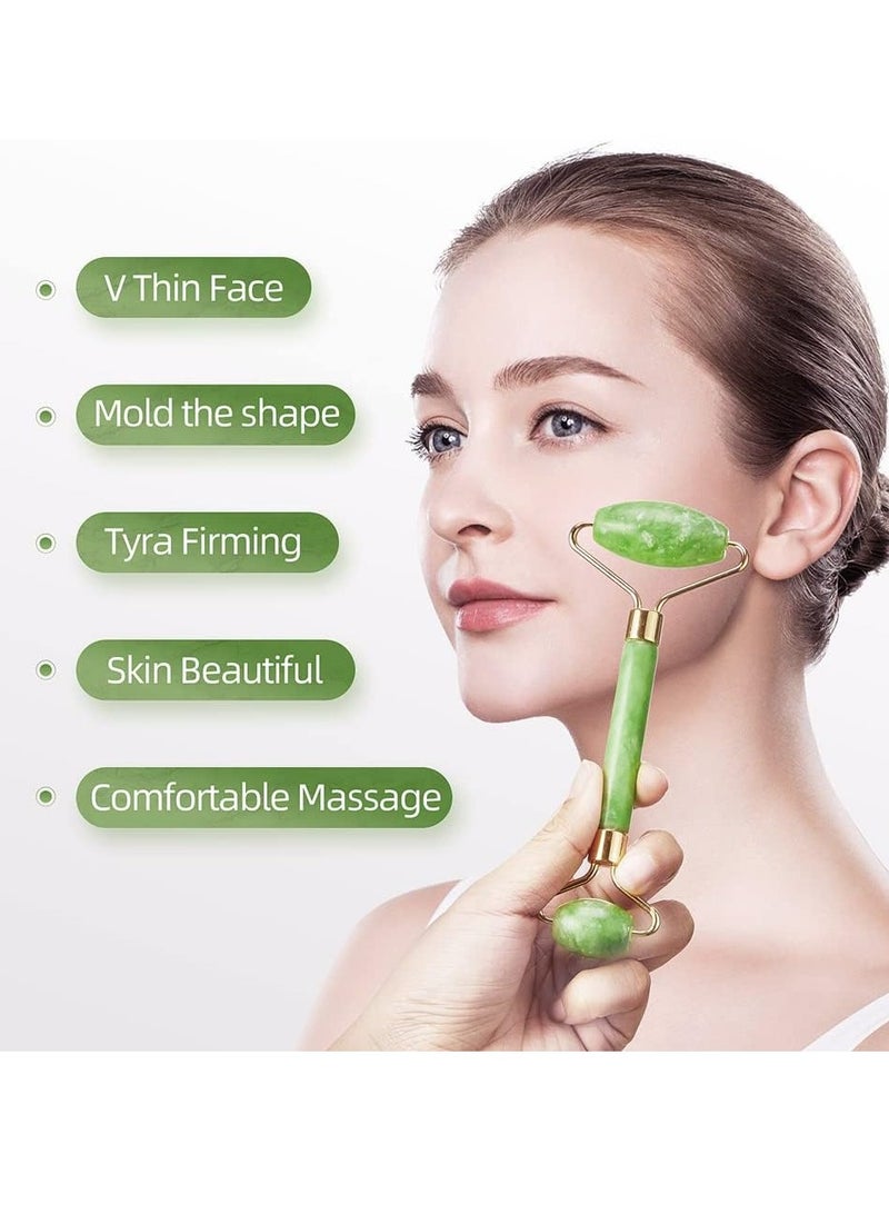AE 3-in-1 Natural Jade Roller and Gua Sha Set for Face and Eye Ice Roller Facial Cooling Massage Roller - Image 4