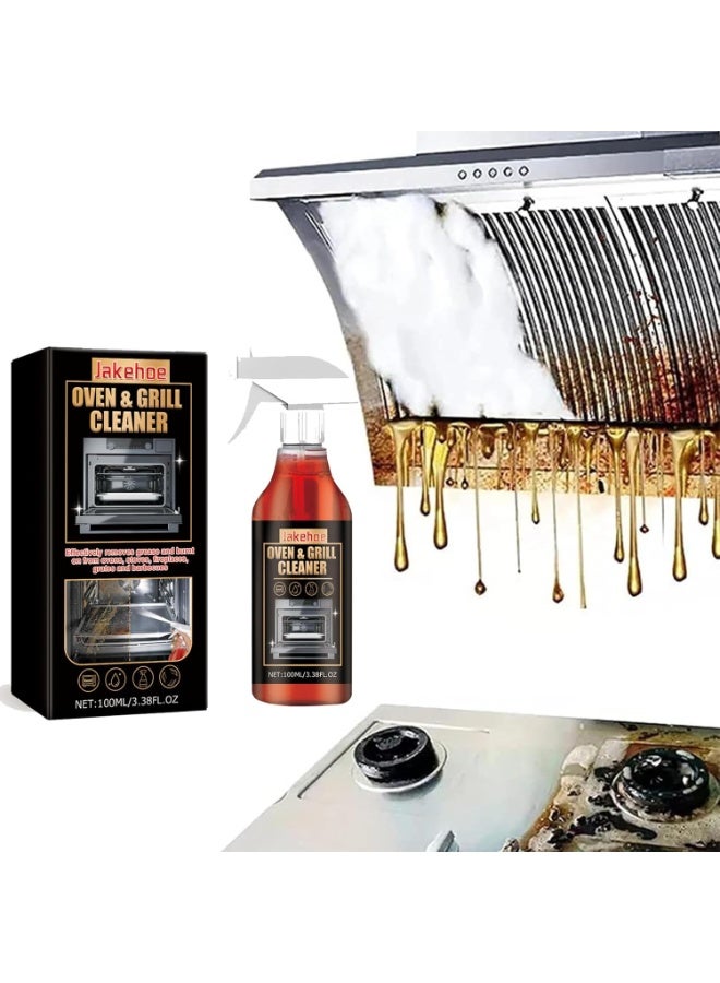 Jakehoe Oven and Grill Cleaner Spray,Cleans and Degreases BBQ Cooking Grates and Racks, Glass, Ceramic Cooktops,Pellet and Electric Smokers 100ml - Image 1