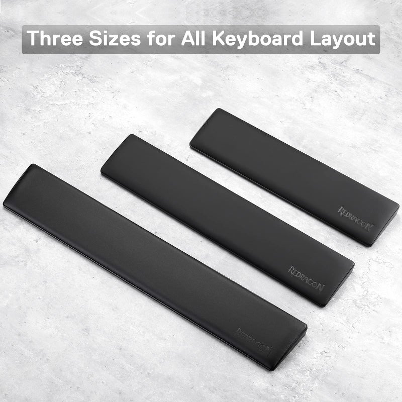 Redragon P035 Meteor S Computer Keyboard Wrist Rest Pad, Ergonomic Soft Memory Foam Wrist Support w/Anti-Slip Rubber Base, 60% 61 Keys Compact Size 11.38 x 2.87 in, 0.78 inch (20mm) Height, Black - Image 3