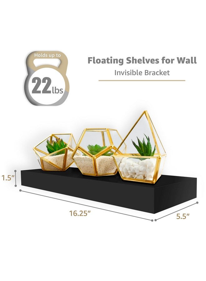 Sorbus Sorbus Floating Shelves for Wall, Bathroom Shelves Wall Mounted for Kitchen, Bedroom, Bathroom Storage Over Toilet, Hanging Book Shelf for Wall Home Decor Living Room (Black, 3 Pack) - Image 1