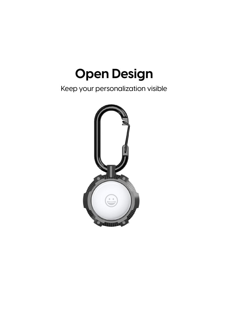 4 Pcs AirTag Cases, Rugged Silicone AirTag Holder with Carabiner Clip Keychain, Protective Cover for Apple AirTags for Luggage Finder, Locating Keys, Pet Collar Tracker