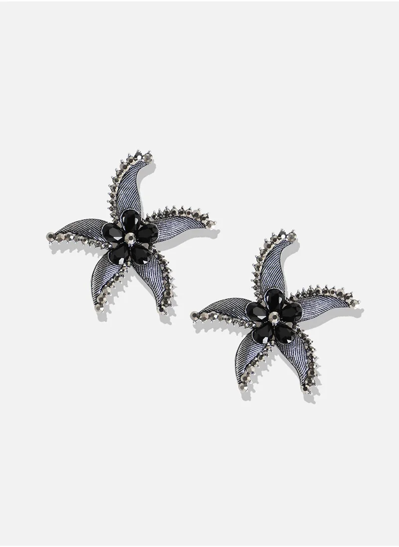 SOHI Textured Stone Starfish Drop Earrings