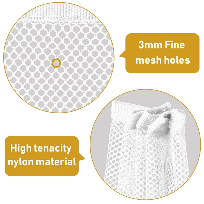 Gudui شبكة حماية درابزين السلم للأطفال داخل وخارج المنزل 10 قدم × 2.6 قدم لحماية الأطفال من السقوط، أبيض - Image 3