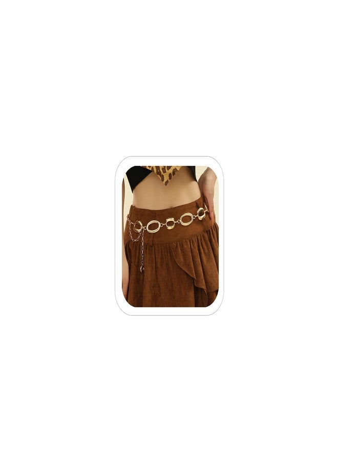 QFSH Women Waist Chain Belt Circular Metallic Boho Body Chain for Dresses Jeans Outfits Jewelry Accessory for Party (Gold 2) - Image 1
