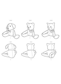 Simplicity 8716 Animals Stuffed Bear Cat And Dog Sewing Patterns By Elaine Heigl Designs One Size Only  - Image 3