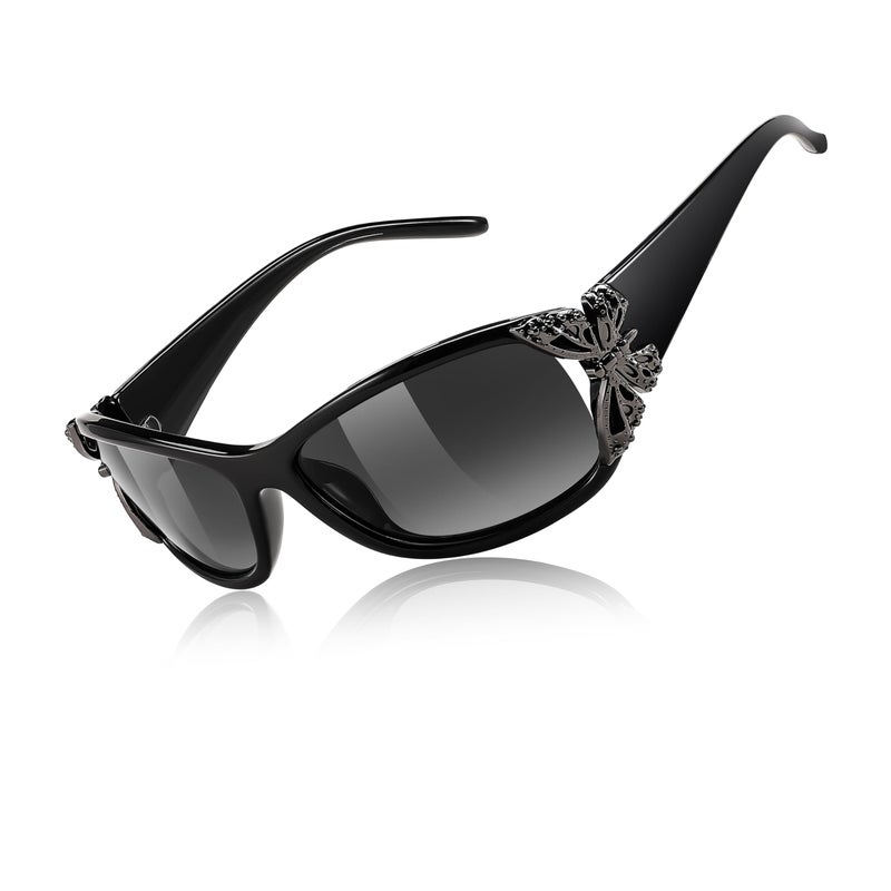 FEISEDY Trendy Polarized Y2K Sunglasses Wrap Around Butterfly Design Fashion Sunnies UV400 Protection B0078 - Image 1
