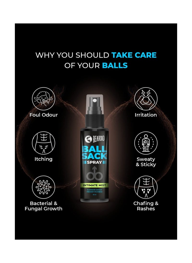 BEARDO - Beardo Ball Sack Spray For Men, 50ml | Intimate Care Spray for Fresh, Clean and Dry Balls | Intimate Hygiene Body Spray for Men; Prevents Odor, itch | Strictly for men Gift for men - Image 1