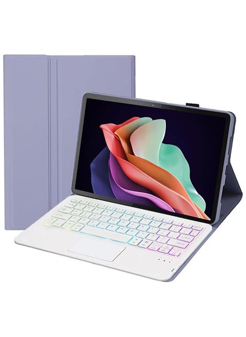 Arabic and English Backlit Keyboard Case Compatible with Honor Pad X8a 11 Inch (2024), with Magnetic Removable Wireless Colorful Backlit Touch Keyboard and Protective Case