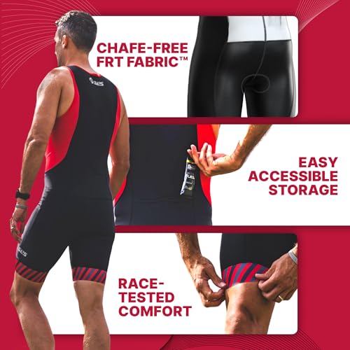 SLS3 Triathlon Suits Mens - Durable Sleeveless Tri Suit Men Triathlon Suit - Lightweight Trisuit with 2 Pockets for Storage (White Fractal, X-Large) - Image 4