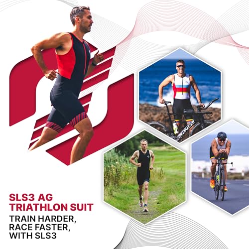 SLS3 Triathlon Suits Mens - Durable Sleeveless Tri Suit Men Triathlon Suit - Lightweight Trisuit with 2 Pockets for Storage (White Fractal, X-Large) - Image 3