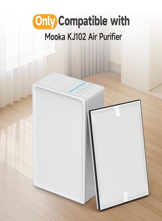 FCFMY 4 Packs KJ102 Replacement Filter Compatible with Mooka KJ102 Air Purifier for Home Large Room Up to 1300 Ft², 3-in-1 Washable Pre-Filter, HEPA and Activated Carbon Filter - Image 2